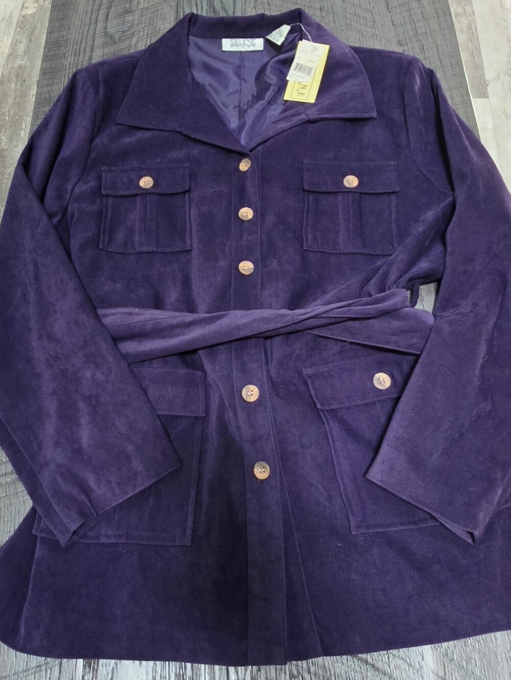 Nwt Selene Sport Purple Belted Utility Jacket (Size:1x) - Picture 3 of 6
